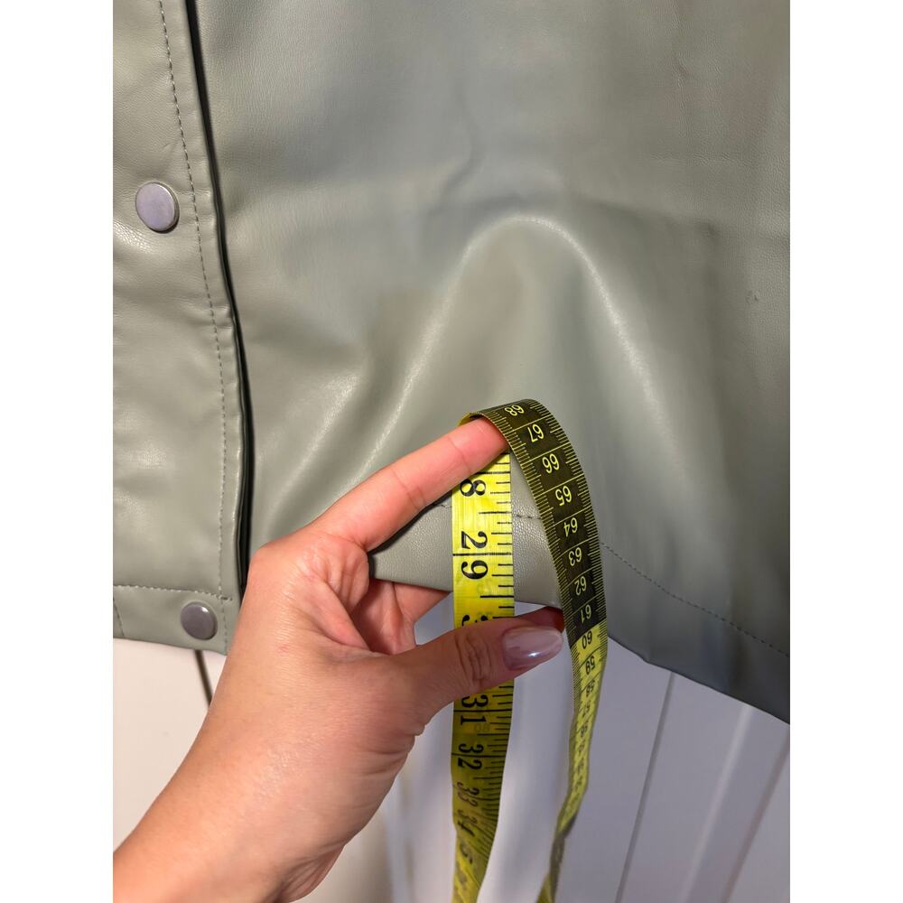 ASOS Design Curve Green Faux Leather Jacket US 18 - Picture 7 of 9